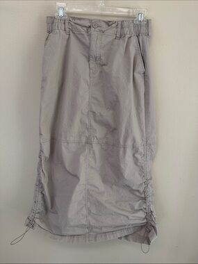 Celebrity Pink Ruched Drawstring Midi Skirt - Light Gray